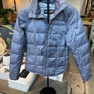 Eddie Bauer Slate Gray Quilted Down Jacket
